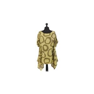 kaktus Top Yellow Lagenlook Boho, Kaktus Made In Italy Dress, XL, Yellow Brown